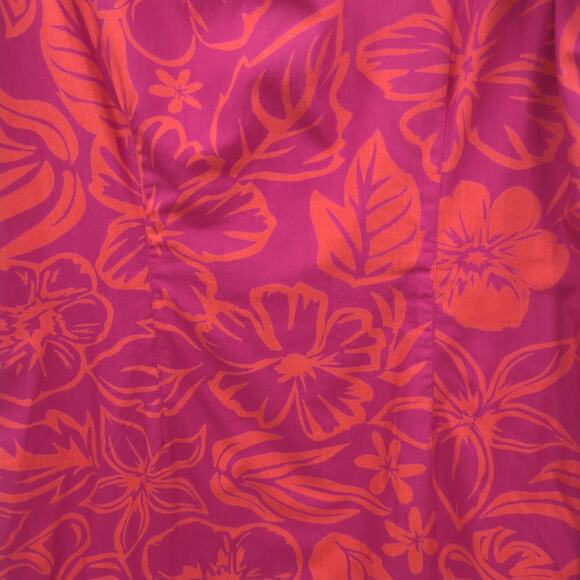 Vintage Womens 8 Pink Tropical Floral Shift Dress Retro Party Casual Corner Bold - Picture 5 of 12